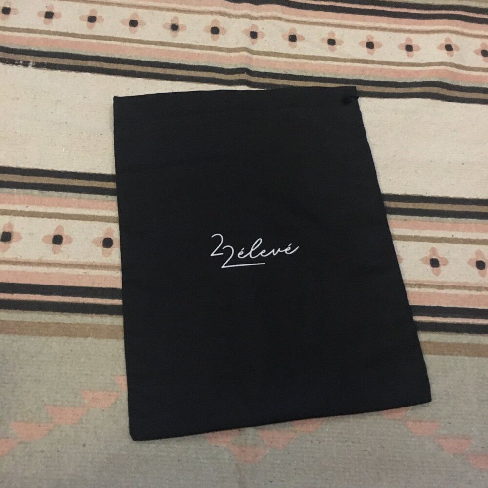 22elieve Black drawstring dustbag new 12” x 15”